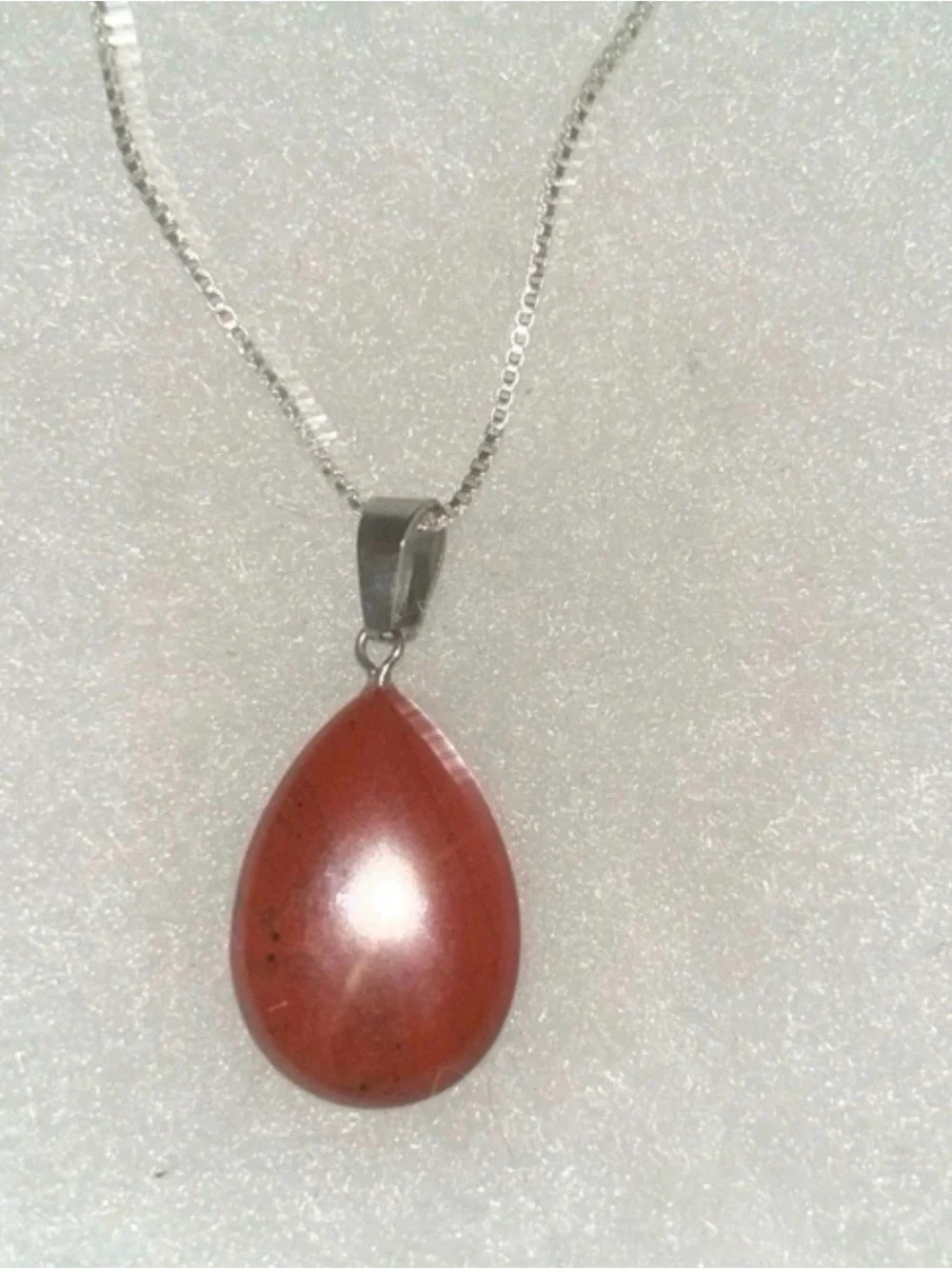 Boho hippie Red Jasper Sterling Silver 18” Necklace
